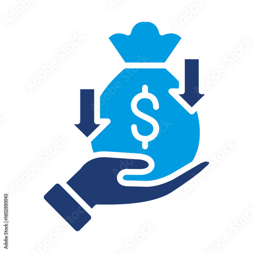 Revenue Stream Icon Vector Illustration Blue Version