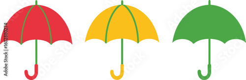 Colorful umbrellas protecting from spring showers brighten up any design beautifully