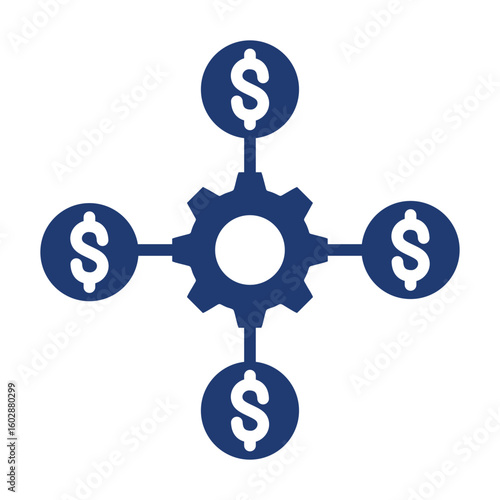 Crowdsourcing Icon Vector Illustration BlueVersion