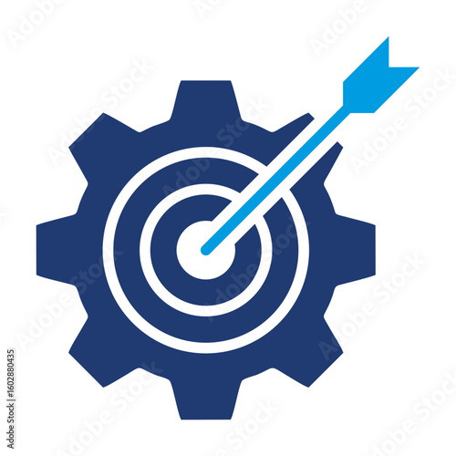 Goal Setting Icon Vector Illustration Blue Version