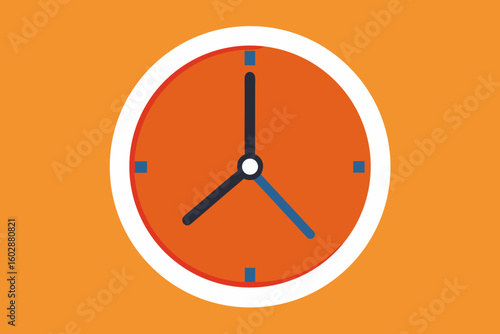 Minimalist orange clock design indicating time management and punctuality concept