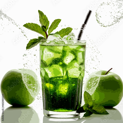 mojito cocktail isolated on white background