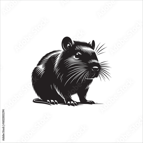 Minimalist Agouti Silhouette SVG for Cricut and Laser Cutting Clean Line Animal Clipart for Vinyl and Decals