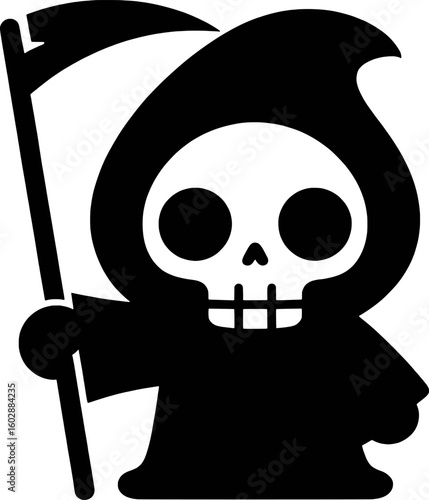 Grim Reaper Skull Holding Scythe death
