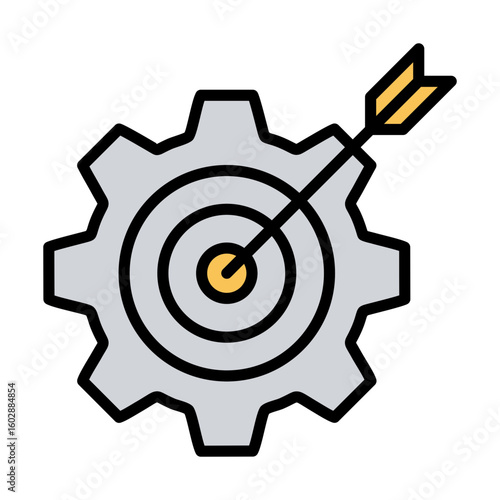 Goal Setting Icon Vector Illustration Color Version