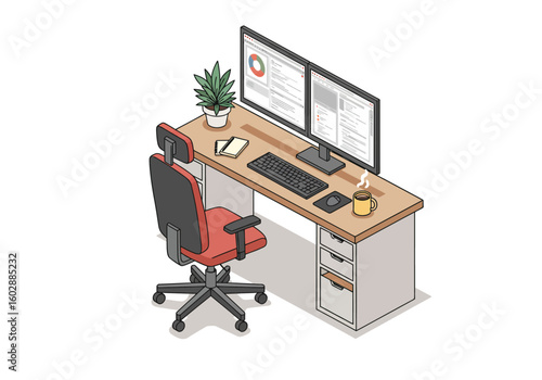 Modern Red Ergonomic Office Chair with Adjustable Height and Wheels