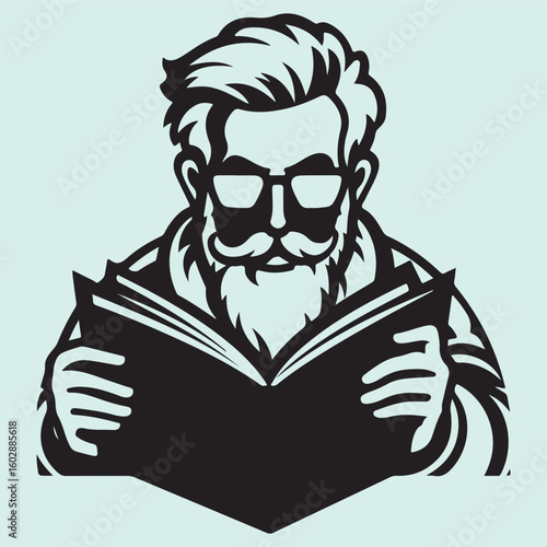Silhouette of Santa Wearing Glasses