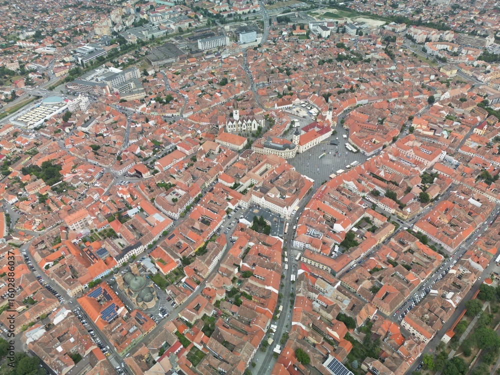 Obraz premium Sibiu, România, aerial view
