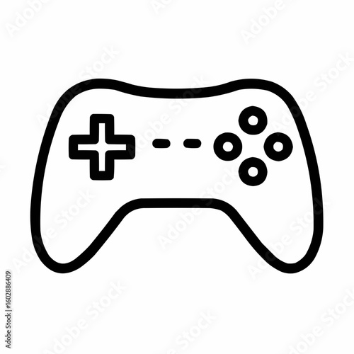 Outline of modern gamepad with just essential buttons shown