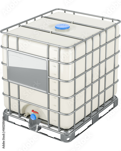 White intermediate bulk container.