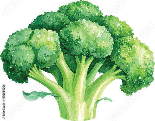 Fresh Green Broccoli Isolated on White Background