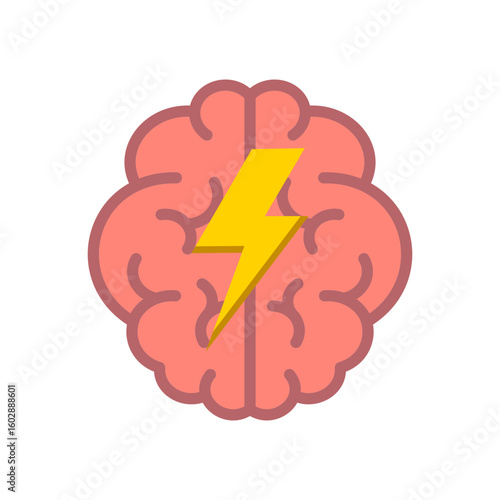 Mind Power Icon Vector Illustration Flat Version