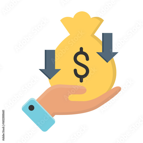 Revenue Stream Icon Vector Illustration Flat Version