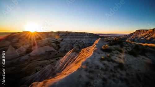 Sunrise over the Badlands National Park