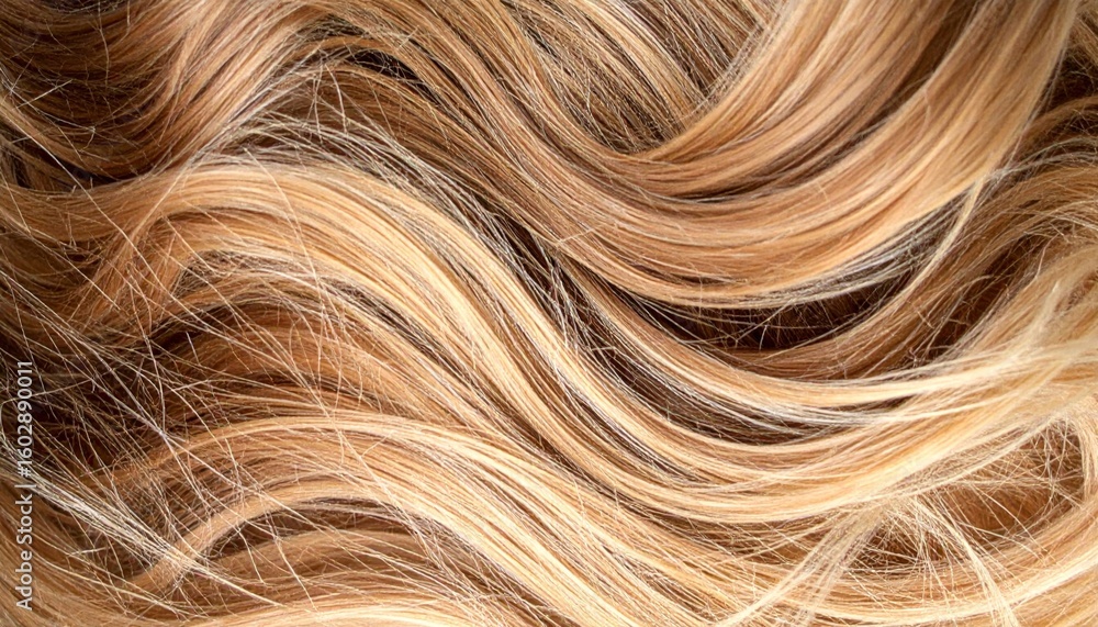 Naklejka premium Abstract Golden Blond Hair Texture with Waves and Shimmers with Subtle Highlights