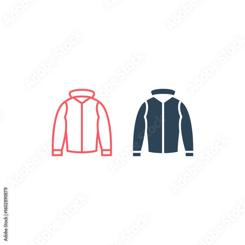 Jacket icons set flat vector template design trendy