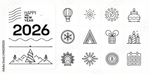 vector set of christmas icons