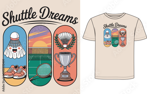 Badminton T Shirt Design