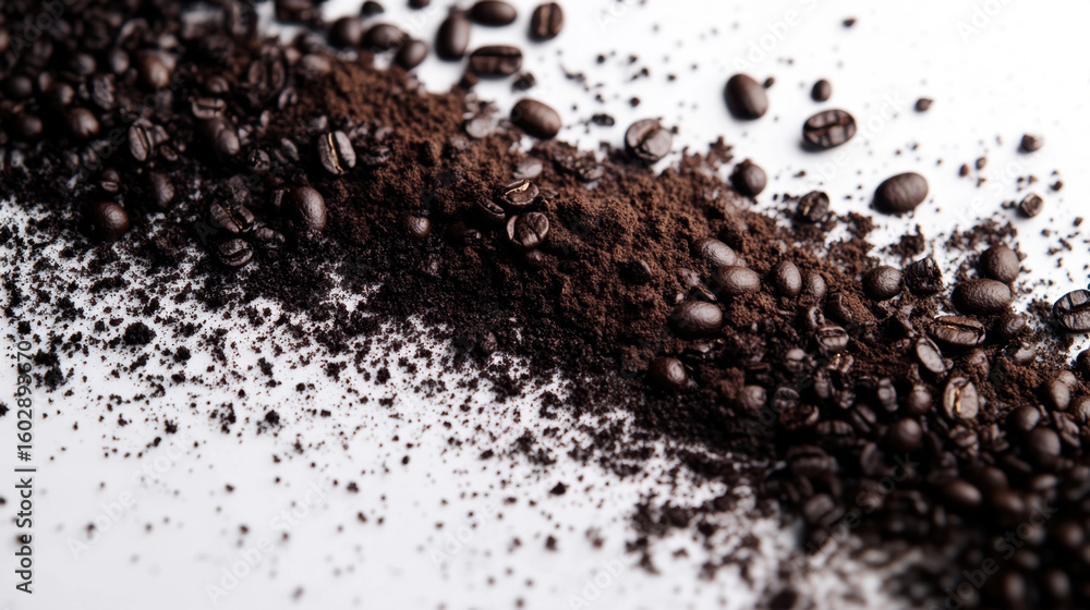 Naklejka premium a background with coffee grains texture.