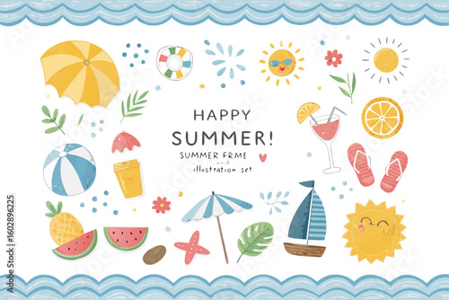 set of summer icons