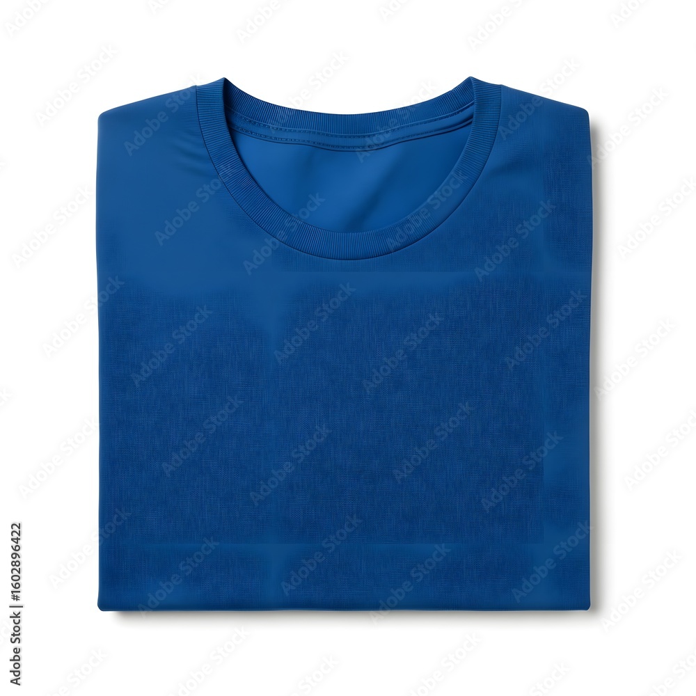 Neatly Folded Royal Blue T-Shirt on a White Background Provides a Clean and Minimalist Aesthetic Great for Mockups Neatly Folded Royal Blue T-Shirt on a White Background Provides a Clean and Minimalist Aesthetic Great for Mockups
