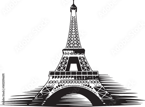 Eiffel Tower Vector Illustration for Travel and Architectural Concepts