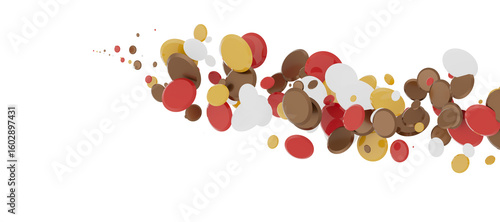 Colorful confetti on white ...