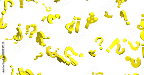 question marks. Computer ge...