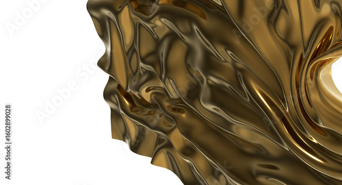 Shiny gold fabric drapes gr...