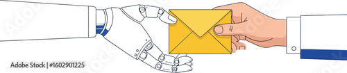Robot hand delivering mail email automation ai communication artificial intelligence