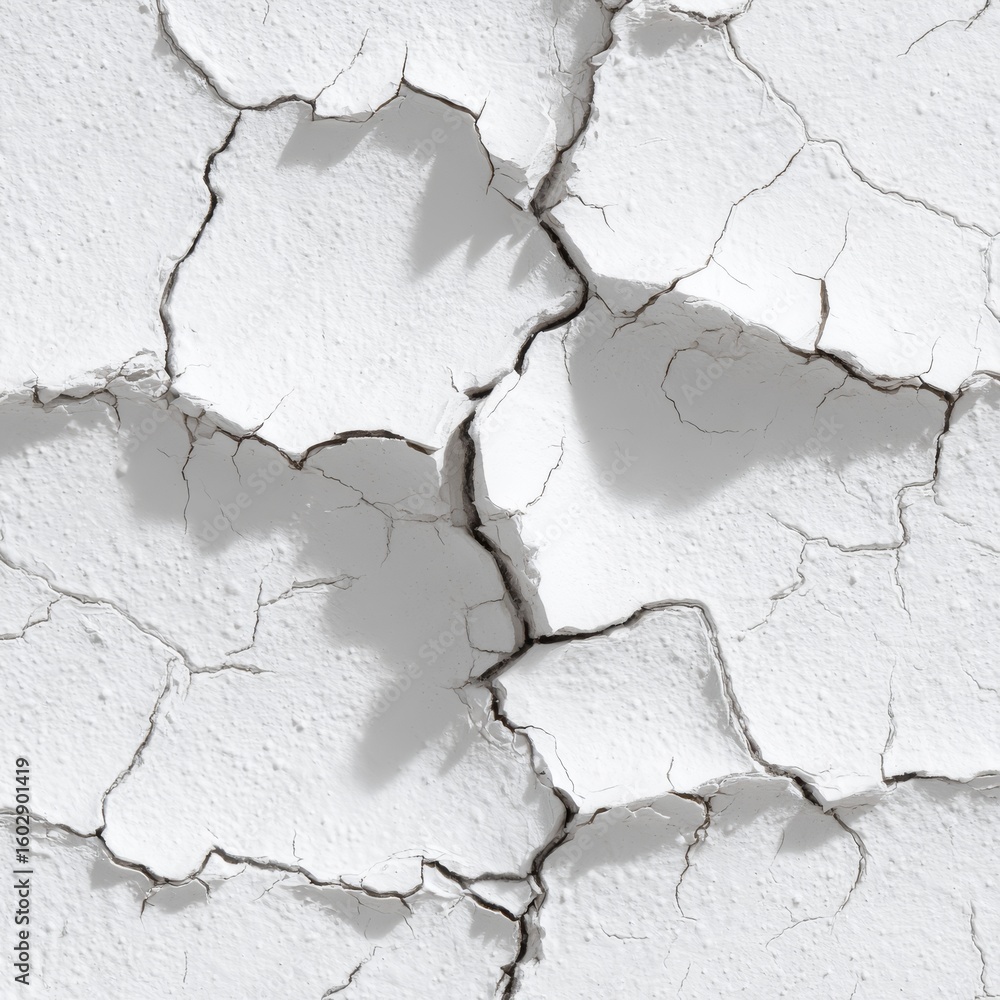 Fototapeta premium Cracked Textured Wall Surface with Natural Light Shadows