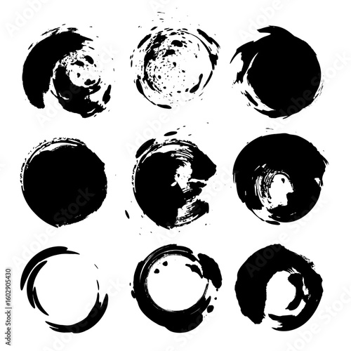 丸筆タッチ　イラスト素材セット