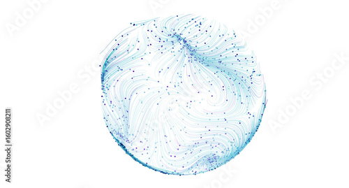 Stunning abstract image of a blue data sphere. Perfect for technology, AI, and connectivity concepts.