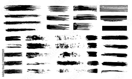 Wallpaper Mural Artistic grunge brushstroke vector set with ink paint textures, rough stains, rectangle banners, wide brush strokes, and abstract dirty textures for social media, design, and creative background Torontodigital.ca