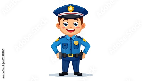 Cartoon police officer, happy expression (1)