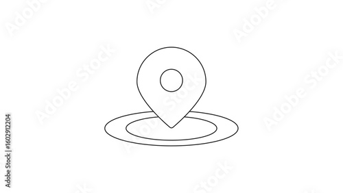 Location Pin Icon with Circle Vector Design, location pin icon placed within a circle, symbolizing geolocation or mapping. This icon is ideal for location-based services, maps, and navigation apps.