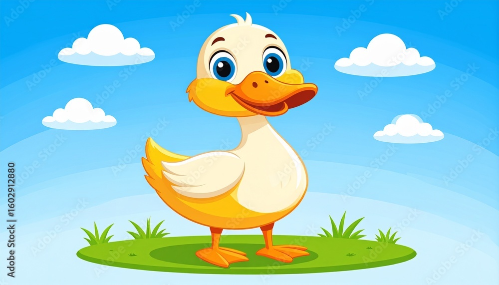 Fototapeta premium Adorable Pastel Duck Character Illustration