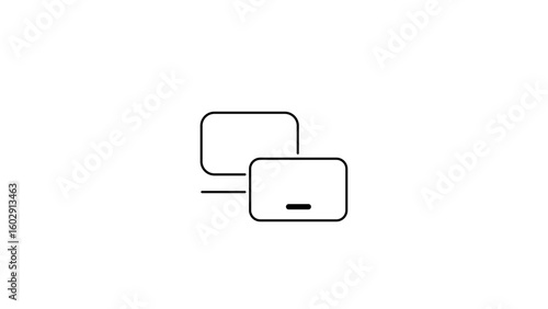 two message bubbles, representing communication or chat messages. This icon is perfect for messaging apps, chat services, and digital communication.