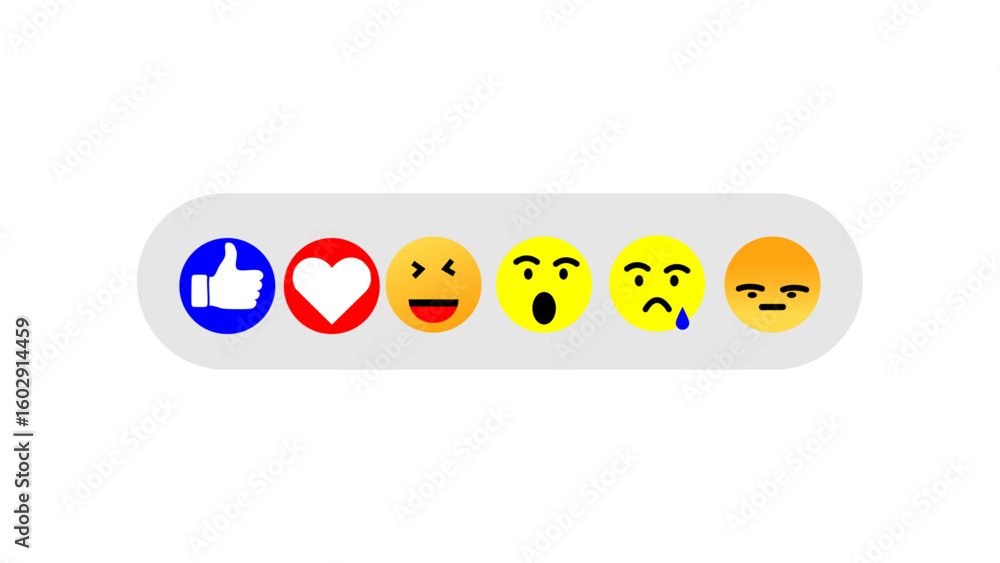 Fototapeta premium Emoticon Reaction Icons Set for Social Media Interactions