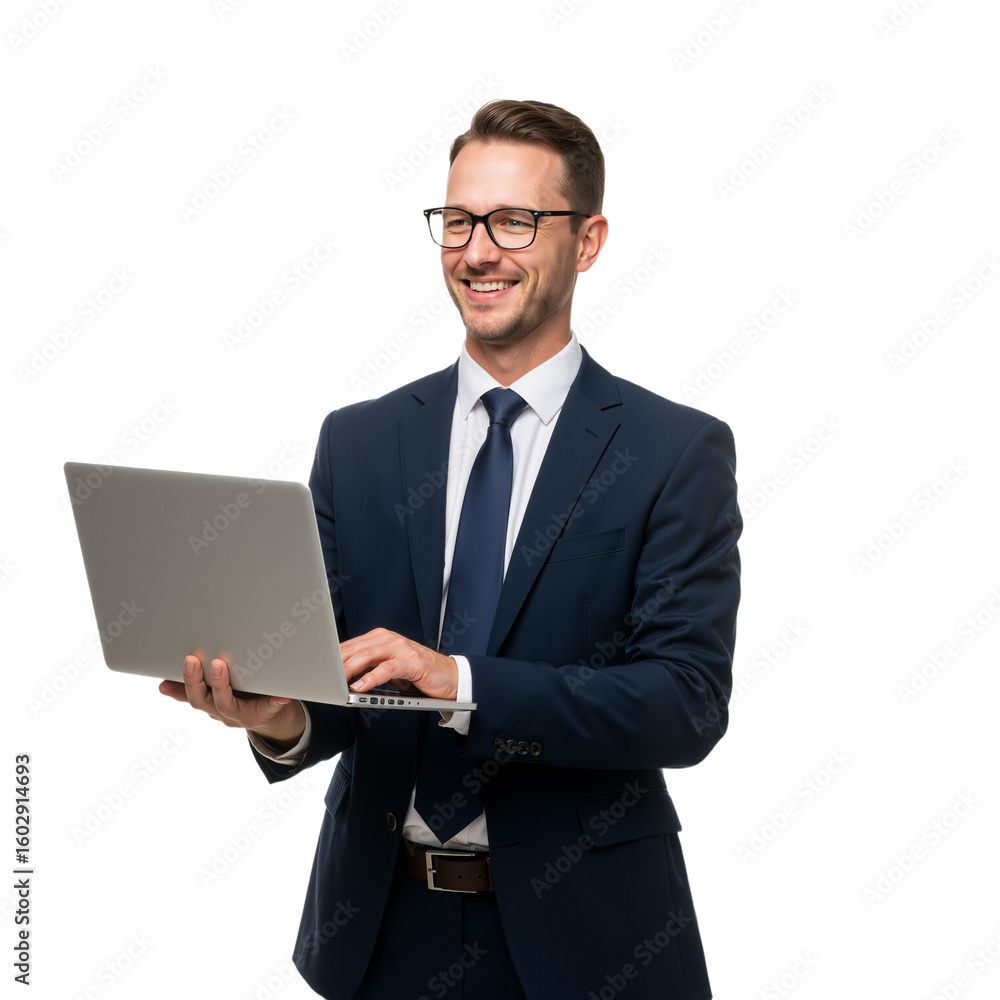 Professional with Laptop: Confidence and Digital Engagement in a Minimalist Setting Professional with Laptop: Confidence and Digital Engagement in a Minimalist Setting