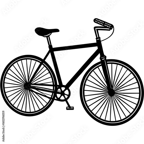 Simple black and white bicycle illustration