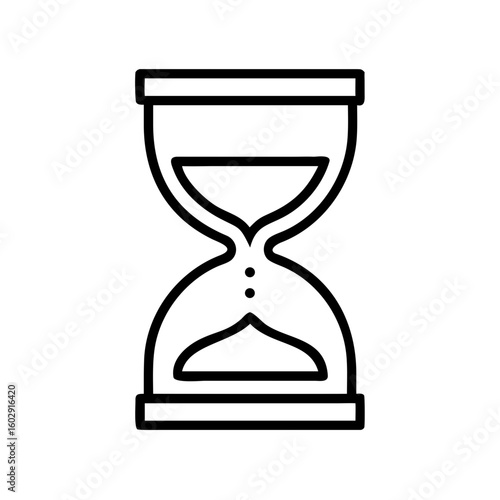 Linear hourglass icon representing time management and patience  