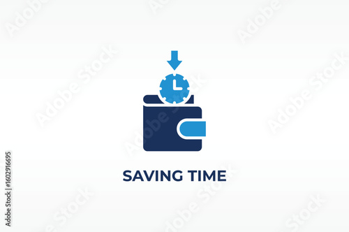 SAVING TIME vector, icon or logo sign isolated symbol illustration
