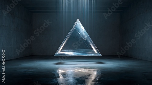 Floating glass triangle interior design
