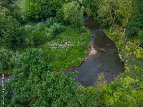 renaturierte Erft bei Neuss, Nordrhein-Westfalen, Deutschland