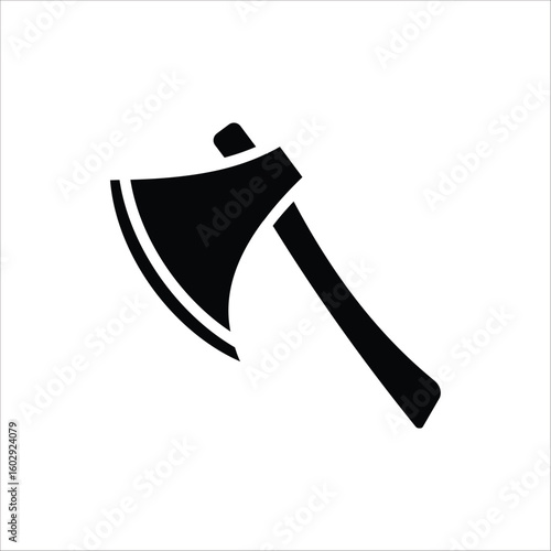 Axe icon. Axe silhouette vector illustration for camping, chopping, cutter, wood, web designing icons and projects. Vector illustration on white background.