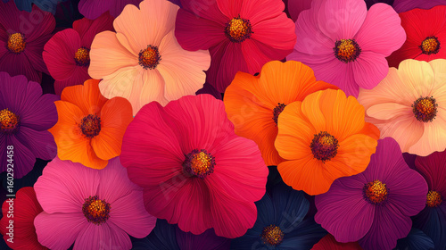 Wallpaper Mural Vibrant Colorful Flower Blossom Closeup Background Torontodigital.ca