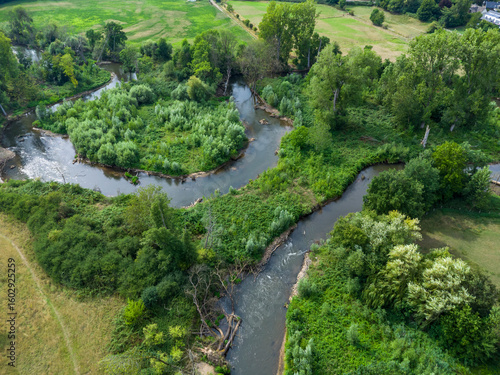 renaturierte Erft bei Neuss, Nordrhein-Westfalen, Deutschland