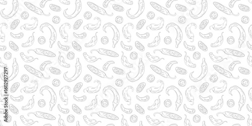 hot chili pattern background. vintage chili background. pepper pattern background. chili doodle pattern background. 