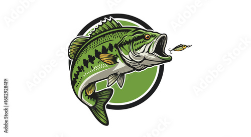 Bass Fish Catching Lure Illustration